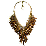 #1040n Gold Tone Chain Mail With Bamboo Fringe