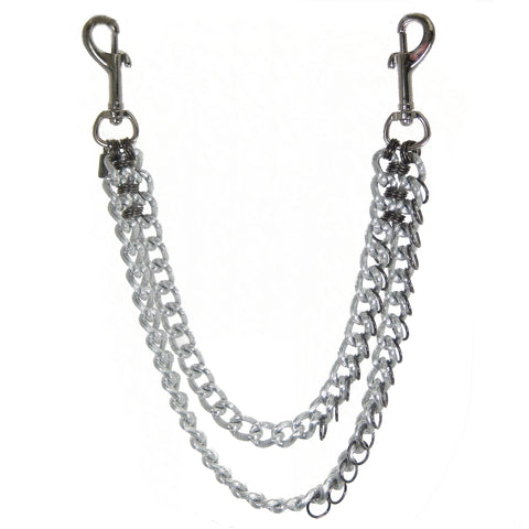#1007bc Silver & Gunmetal Tone Belt Chain With Rings