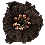 #903p Brown Leather Flower Corsage Pin